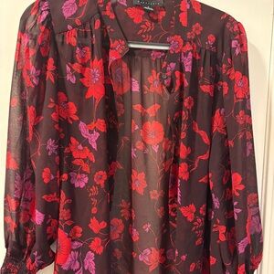 Sanctuary Red and Purple Floral Blouse